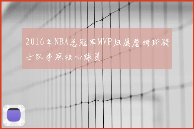 2016年NBA总冠军MVP归属詹姆斯骑士队夺冠核心球员