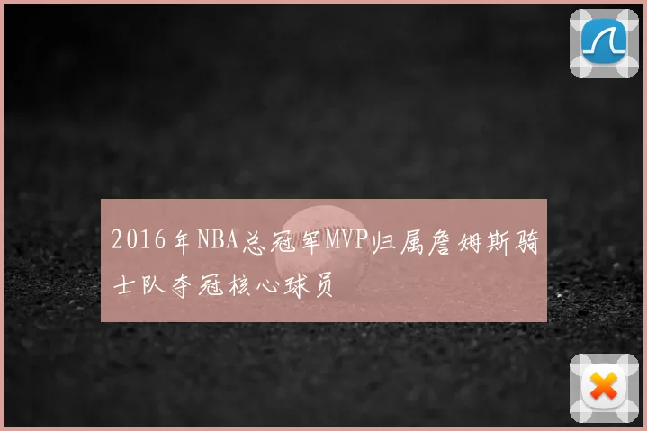 2016年NBA总冠军MVP归属詹姆斯骑士队夺冠核心球员