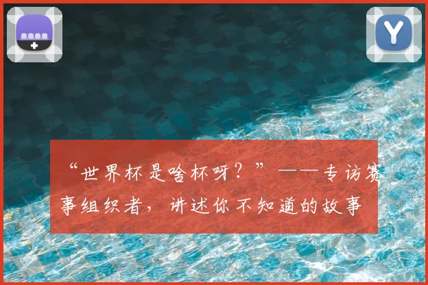 “世界杯是啥杯呀？”——专访赛事组织者，讲述你不知道的故事